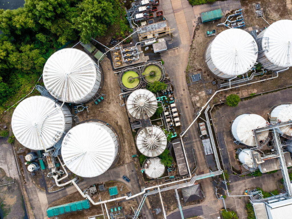 Aerial View of Hydrogen Tanks